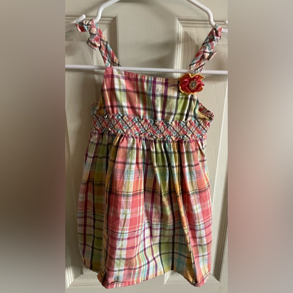 Gymboree Plaid Sundress with Floral Accent